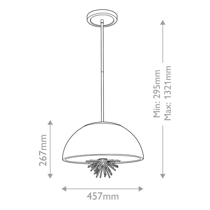 Quoizel - Lampadario a sospensione con supporto rigido STARING 3xE14/40W/230V diametro 45,7 cm oro/patina/bianco