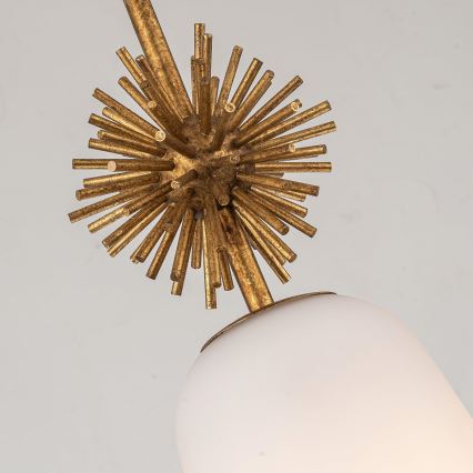 Quoizel - Lampadario a sospensione con supporto rigido STARING 1xE27/40W/230V diametro 18,4 cm oro/patina/bianco
