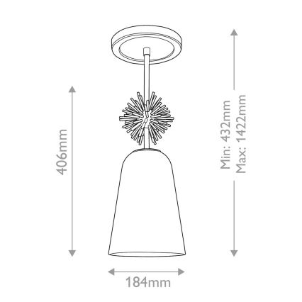 Quoizel - Suspension-barre STARING 1xE27/40W/230V d. 18,4 cm doré/patine/blanc