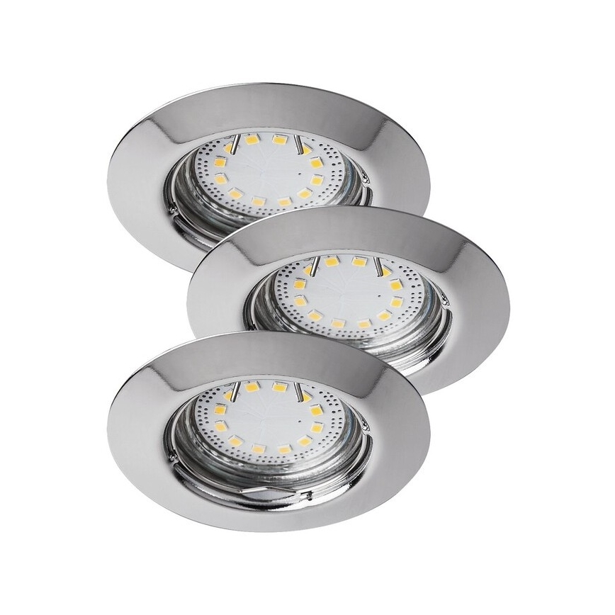 Rabalux - Set di 3 faretti LED da incasso per bagno 1xGU10/3W/230V IP44