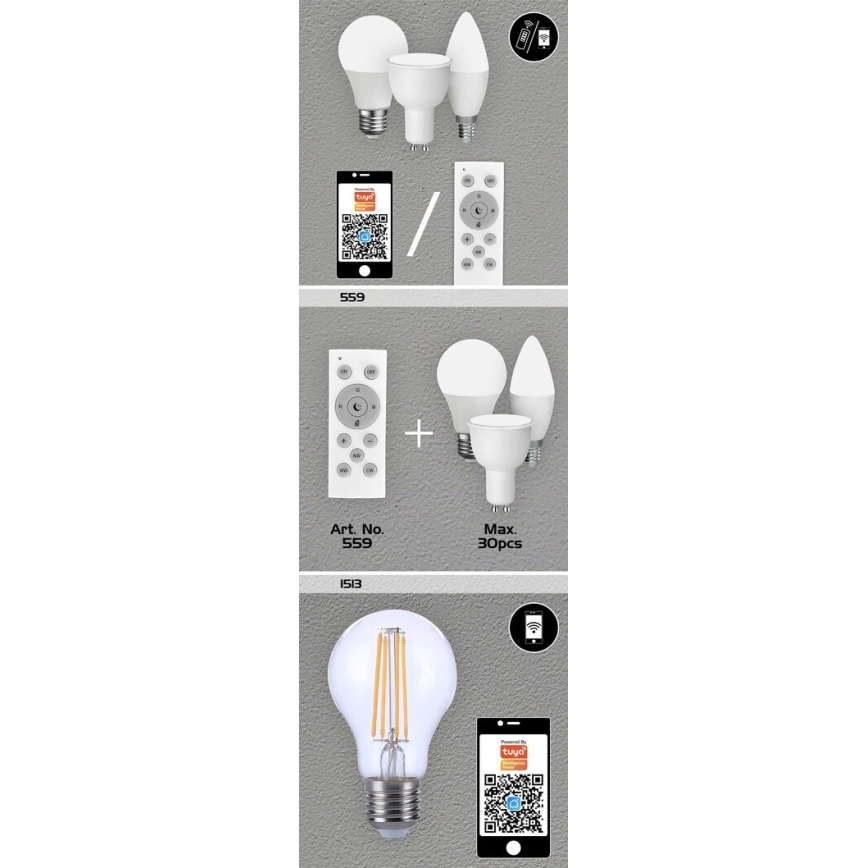 Rabalux - Lampadina LED RGB Dimmerabile C37 E14/5W/230V Wi-Fi 3000-6500K