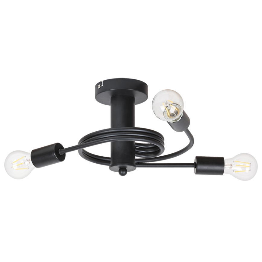 Rabalux 2095 - Lampadario fisso CARLY 3xE27/15W/230V nero