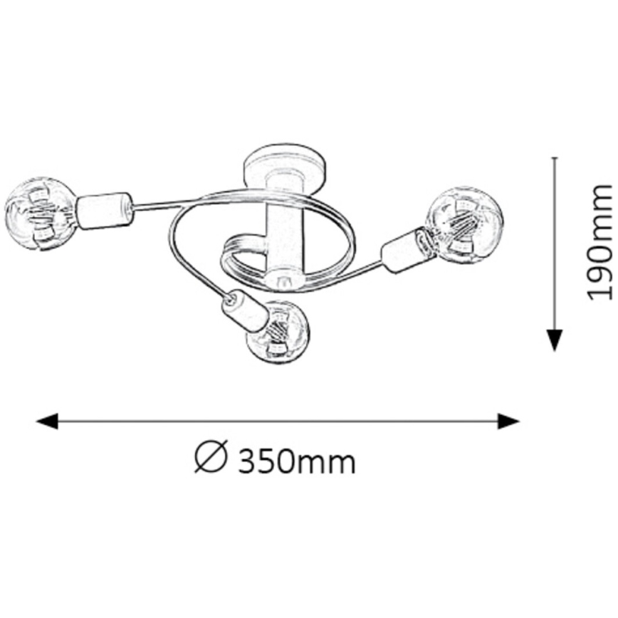 Rabalux - Lustre Plafonnier 5xE27/15W/230V noir