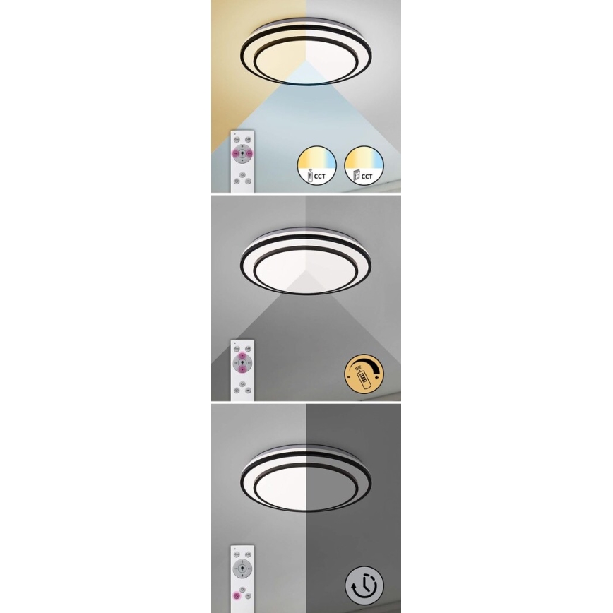 Rabalux - Dimmbare LED-Deckenleuchte LED/40W/230V 3000-6500K schwarz Ø 49 cm + Fernbedienung