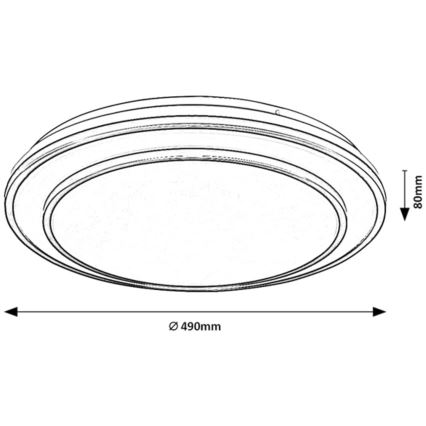 Rabalux - Plafoniera dimmerabile a LED/40W/230V 3000-6500K nera Ø 49 cm + telecomando