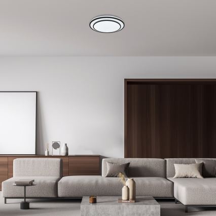 Rabalux - Plafonnier LED dimmable LED/40W/230V 3000-6500K noir Ø 49 cm + télécommande