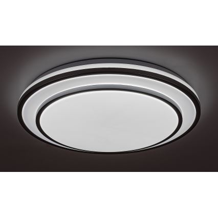 Rabalux - Plafoniera LED dimmerabile, 40 W, 230 V, 3000–6500 K, finitura argento, Ø 49 cm, con telecomando
