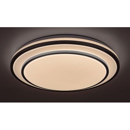 Rabalux - Plafoniera LED dimmerabile, 40 W, 230 V, 3000–6500 K, finitura argento, Ø 49 cm, con telecomando