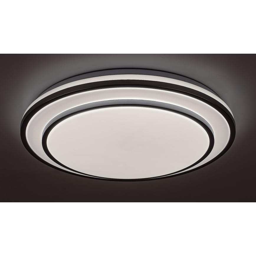 Rabalux - Plafoniera LED dimmerabile, 40 W, 230 V, 3000–6500 K, finitura argento, Ø 49 cm, con telecomando