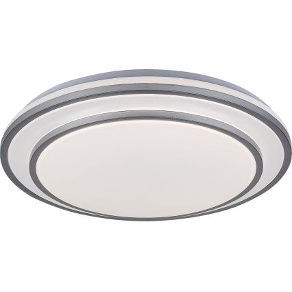 Rabalux - Plafoniera LED dimmerabile, 40 W, 230 V, 3000–6500 K, finitura argento, Ø 49 cm, con telecomando