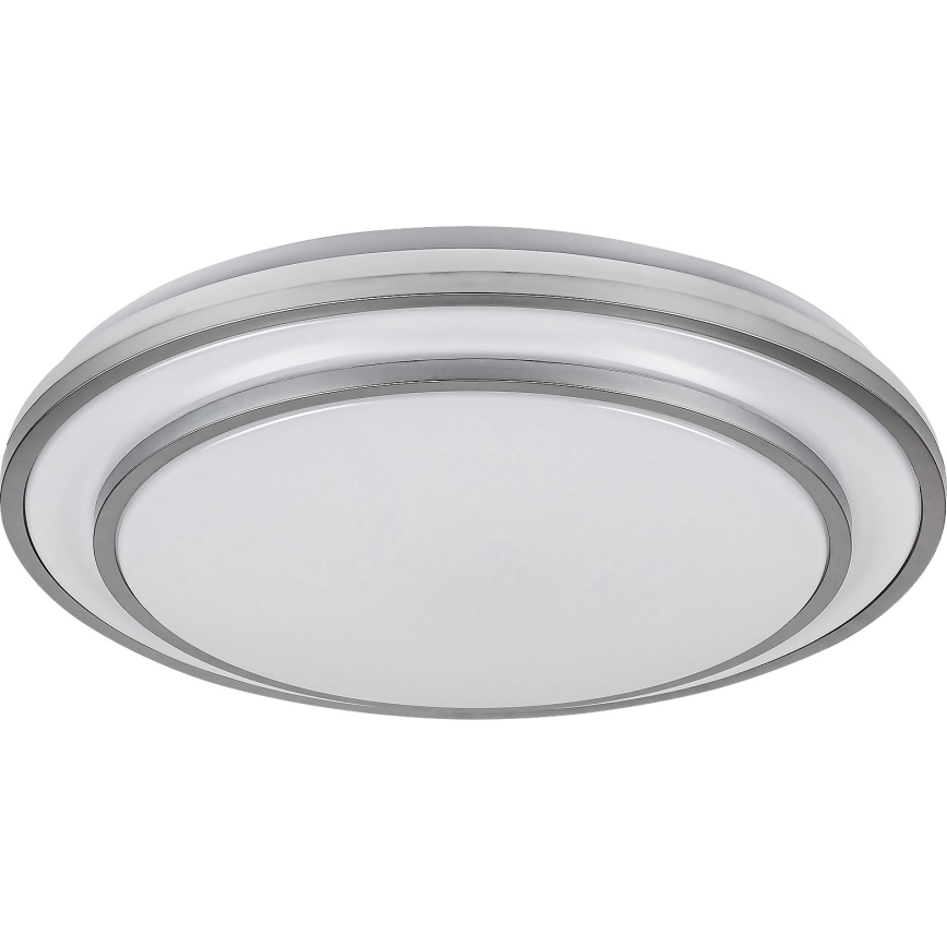 Rabalux - Plafoniera LED dimmerabile, 40 W, 230 V, 3000–6500 K, finitura argento, Ø 49 cm, con telecomando
