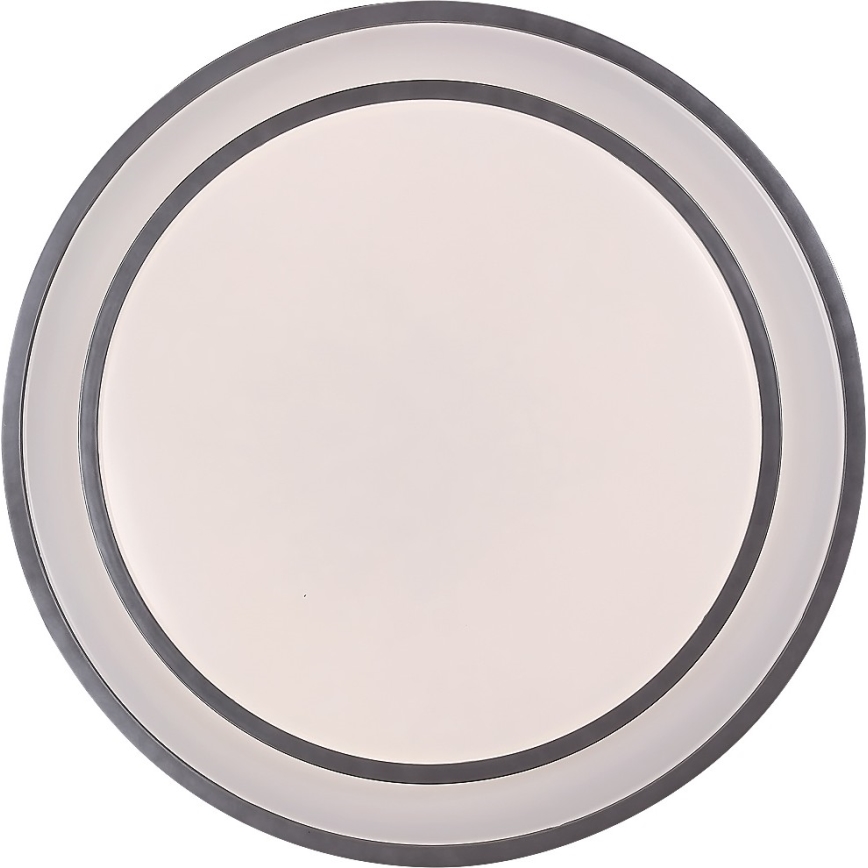 Rabalux - Plafoniera LED dimmerabile, 40 W, 230 V, 3000–6500 K, finitura argento, Ø 49 cm, con telecomando