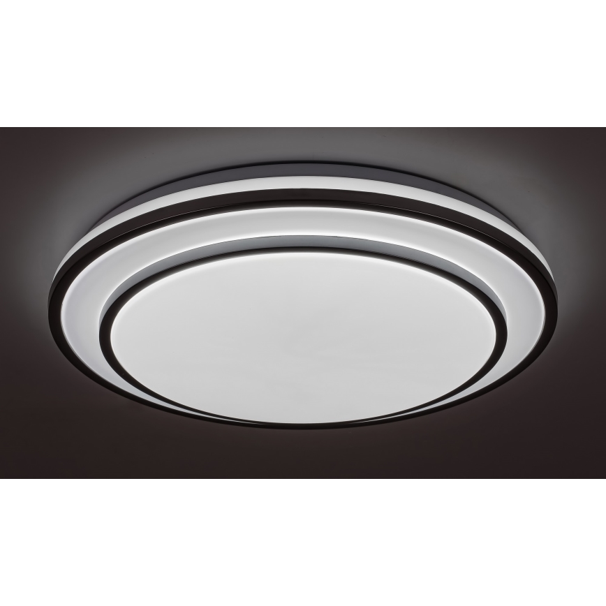 Rabalux - Plafoniera LED dimmerabile, 40 W, 230 V, 3000–6500 K, finitura argento, Ø 49 cm, con telecomando