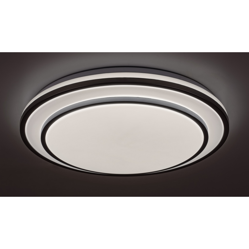 Rabalux - Plafoniera LED dimmerabile, 40 W, 230 V, 3000–6500 K, finitura argento, Ø 49 cm, con telecomando