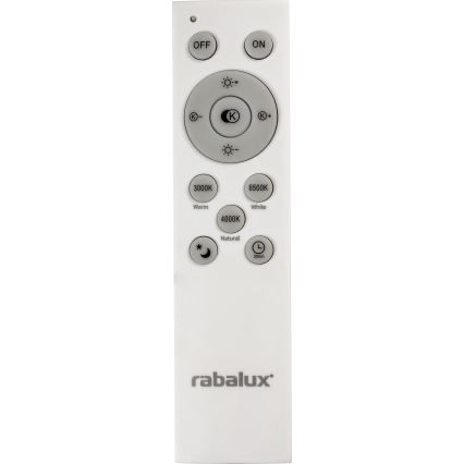 Rabalux - Plafoniera LED dimmerabile, 40 W, 230 V, 3000–6500 K, finitura argento, Ø 49 cm, con telecomando
