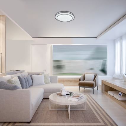 Rabalux - LED Plafonnier dimmable LED/40W/230V 3000-6500K argenté Ø 49 cm + télécommande