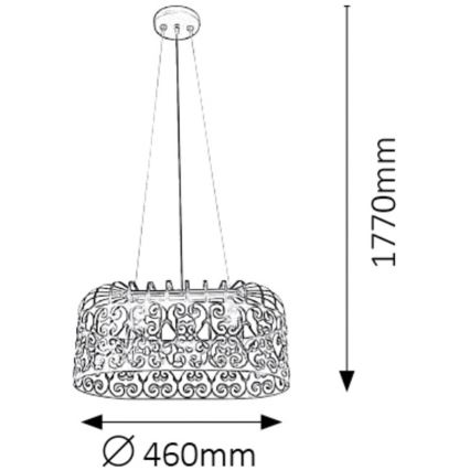 Rabalux 2157 - Lampadario  ALESSANDRA 2xE27/60W/230V nero