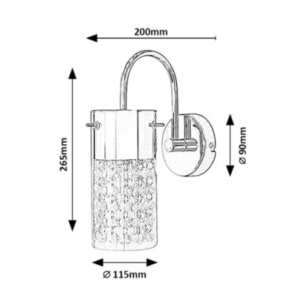 Rabalux - Applique murale salle de bain 1xE14/40W/230V IP44 chrome brillant