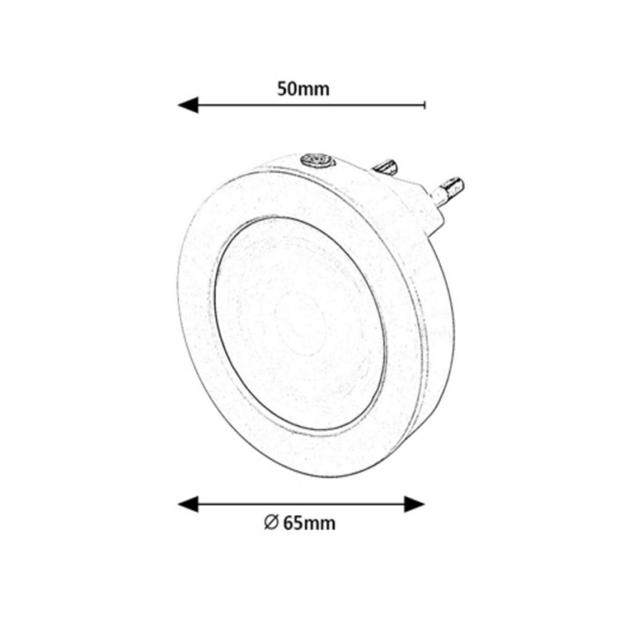 Rabalux - Lampada notturna LED con sensore LED/0,5W/230V 3000K diametro 65 mm