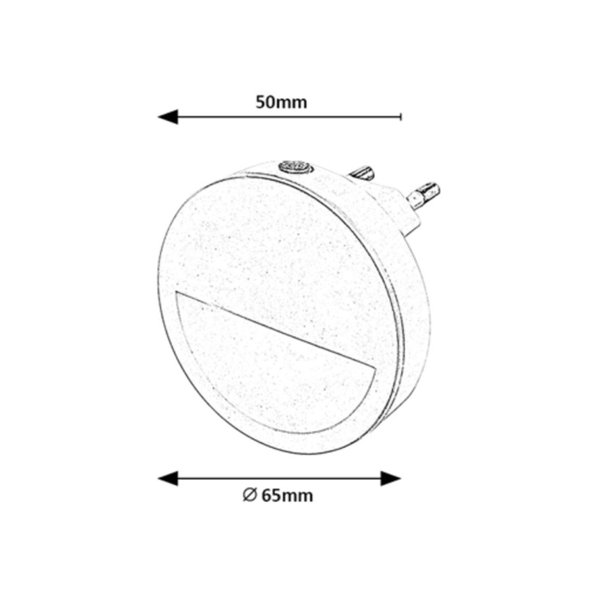 Rabalux - LED Luce notturna con sensore crepuscolare LED/0,5W/230V 3000K diametro 65 mm