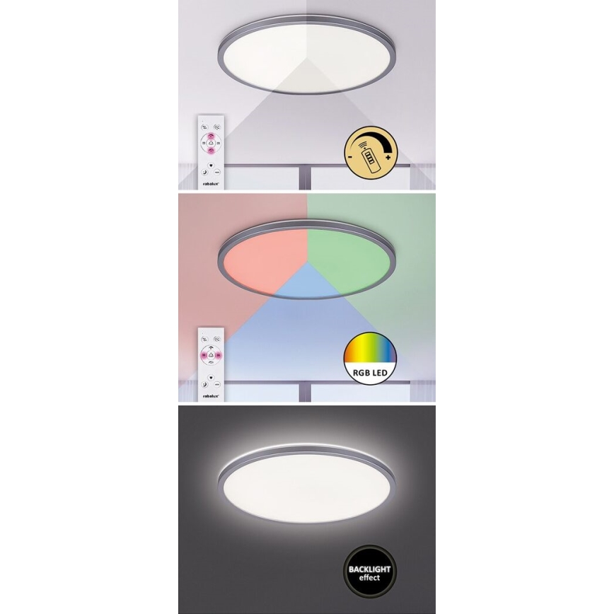 Rabalux - Plafoniera LED RGB dimmerabile LED/22W/230V Wi-Fi Tuya + telecomando 42x42 cm