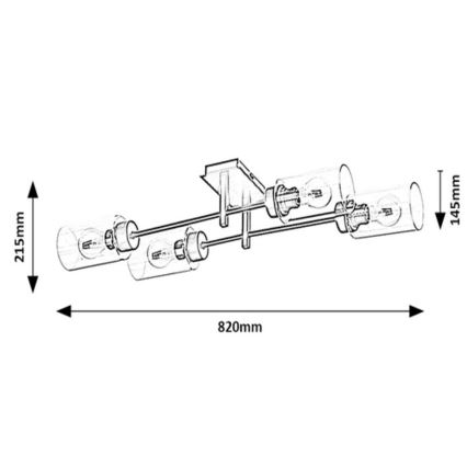 Rabalux - Aufgesetzte Deckenleuchte 4xE27/40W/230V 21,5x82 cm