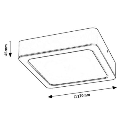 Rabalux - LED Deckenleuchte LED/17W/230V 17x17 cm