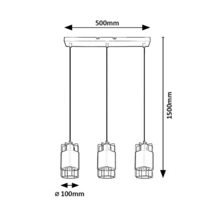 Rabalux - Suspension filaire 3xE27/40W/230V