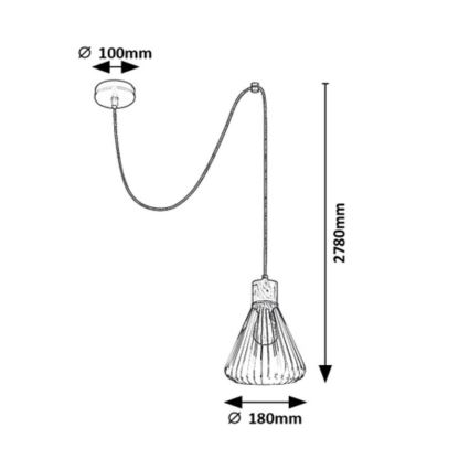 Rabalux - Lampadario a sospensione con filo 1xE27/40W/230V nero/faggio