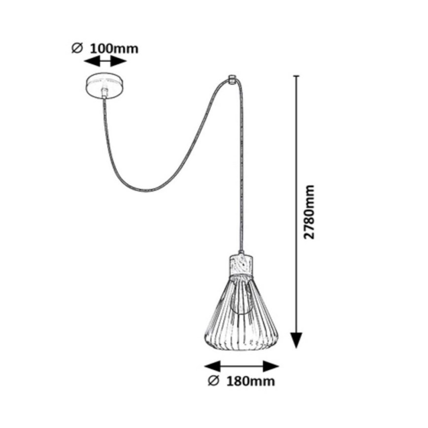 Rabalux - Lampadario a sospensione con filo 1xE27/40W/230V nero/faggio