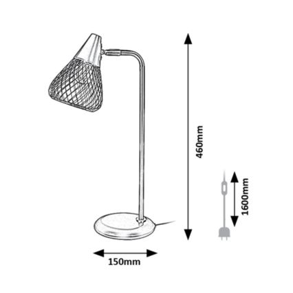 Rabalux - Lampada da tavolo 1xE14/25W/230V nero