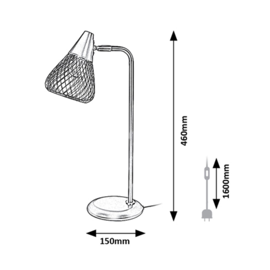 Rabalux - Lampada da tavolo 1xE14/25W/230V nero