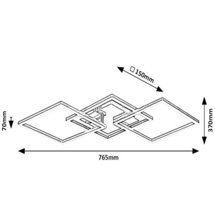 Rabalux - Lampadario a plafone LED LED/43W/230V cromo lucido 37x76,5 cm
