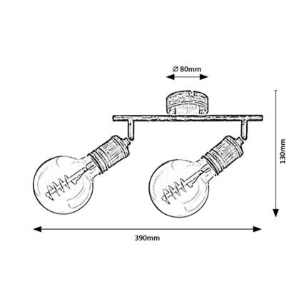 Rabalux - Spotlight 2xE27/25W/230V
