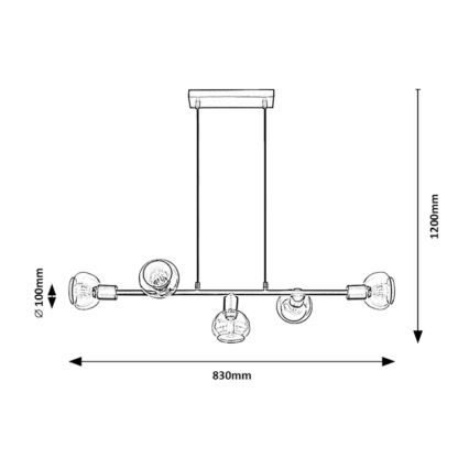 Rabalux - Lampadario su corda 5xE14/40W/230V