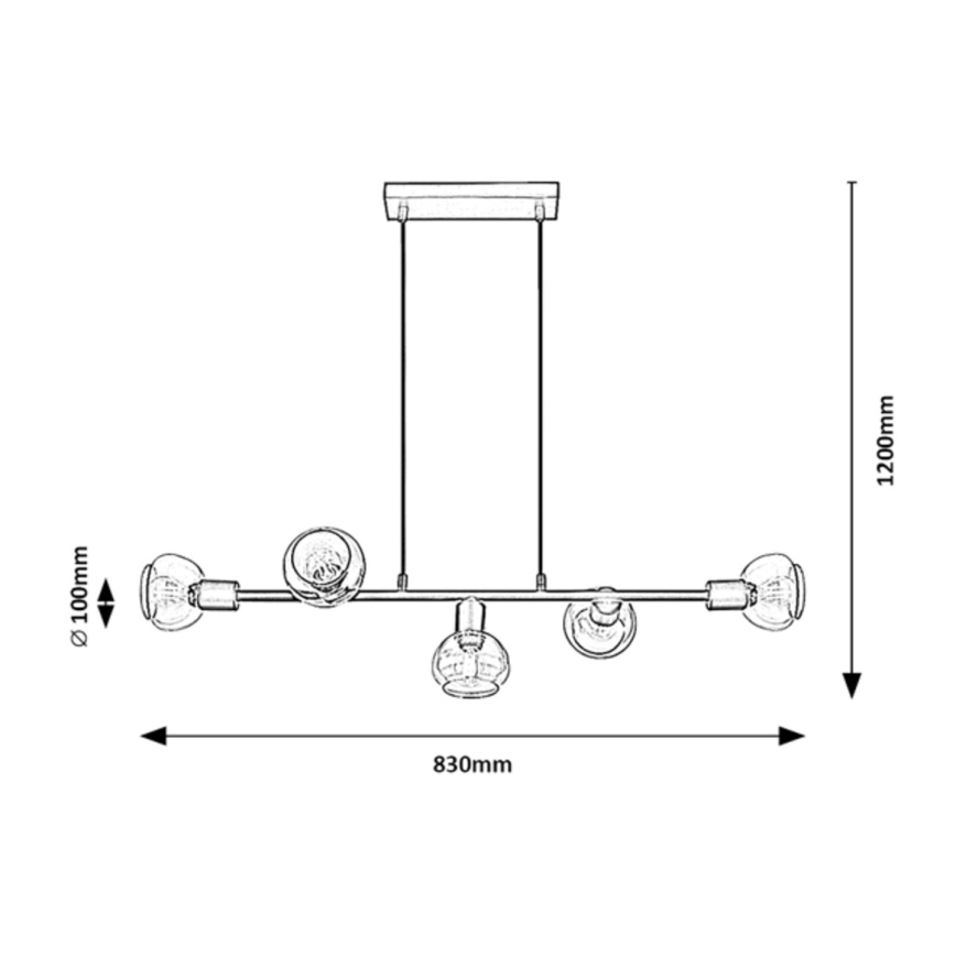 Rabalux - Lampadario su corda 5xE14/40W/230V