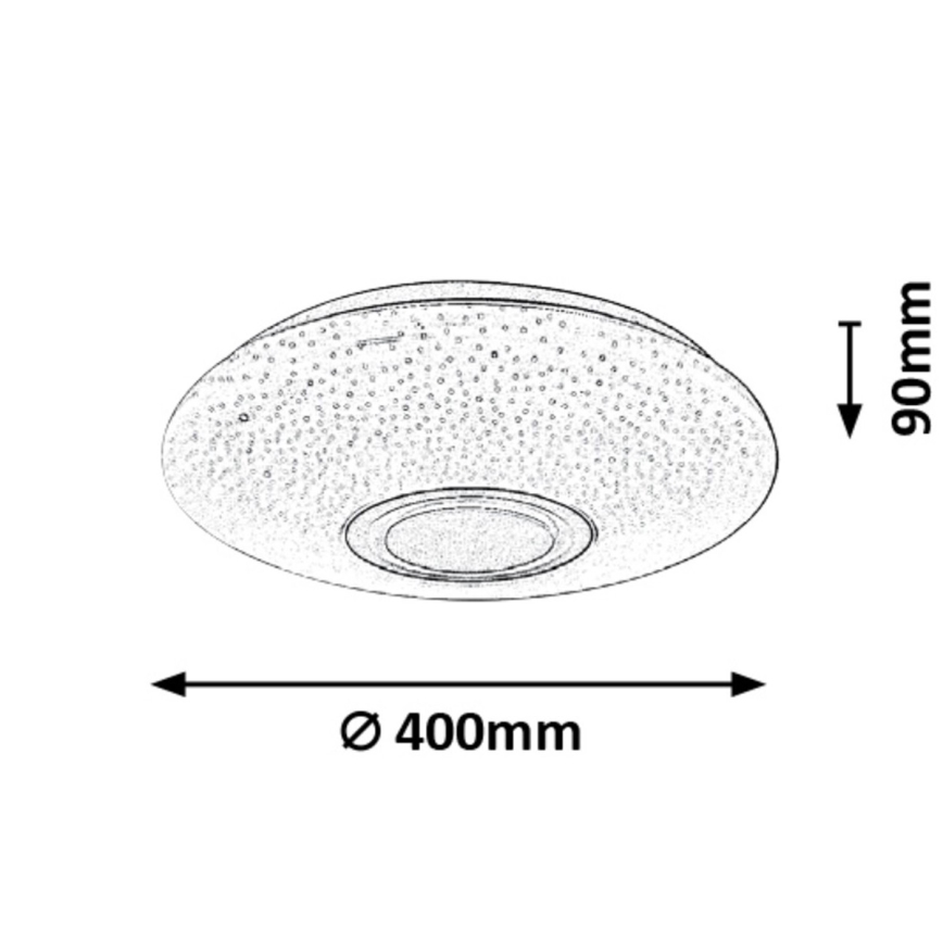 Rabalux - Dimmbare LED-RGB-Deckenleuchte mit Lautsprecher LED/24W/230V Wi-Fi + Fernbedienung