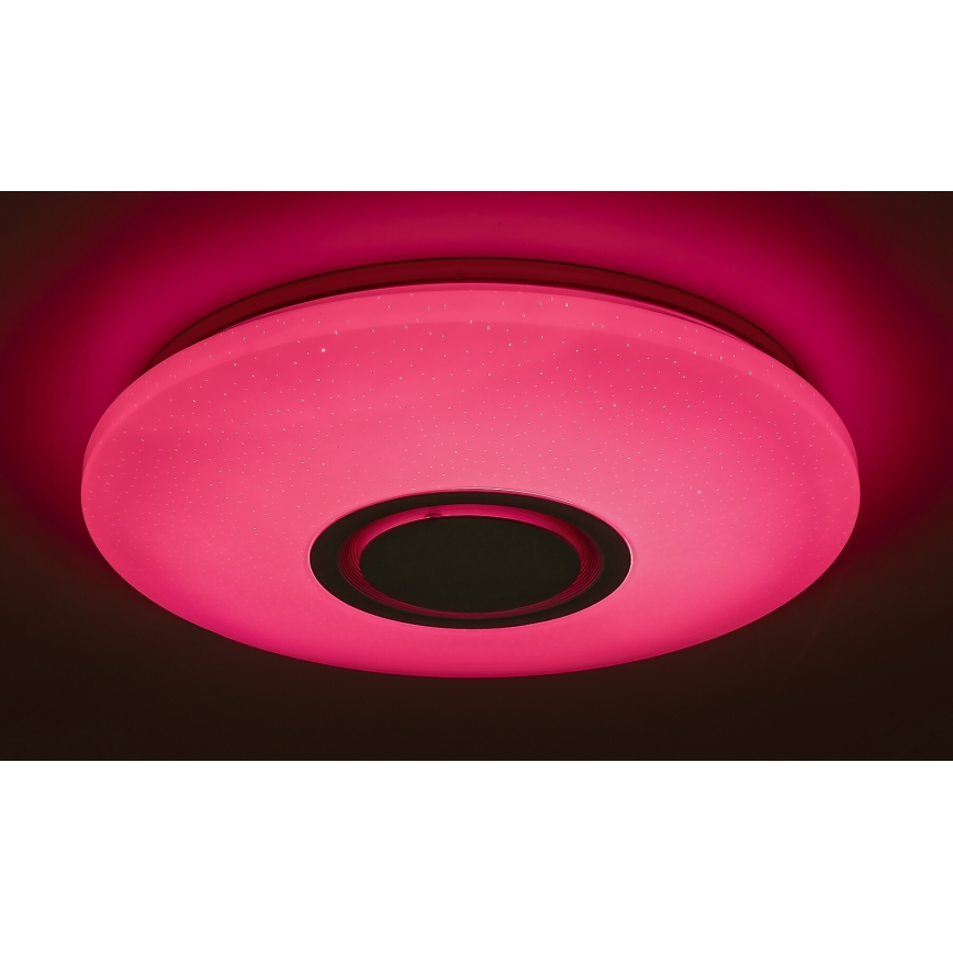 Rabalux - Plafonnier LED RGB dimmable avec haut-parleur, 24 W/230 V, Wi‑Fi Tuya + télécommande, Ø 40 cm