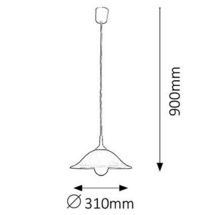Rabalux - Lampadario 1xE27/60W/230V in vetro alabastrino