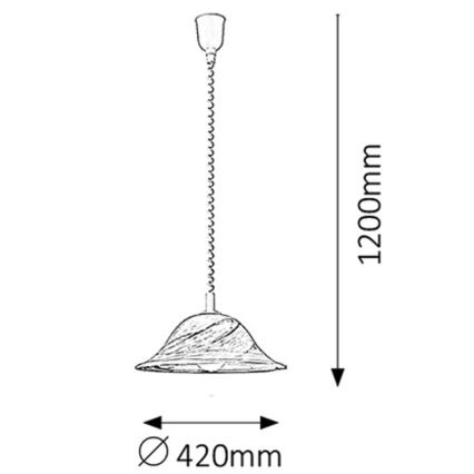 Rabalux - Lampadario 1xE27/60W/230V vetro alabastrino