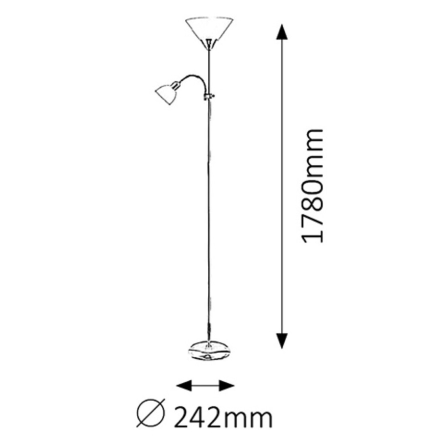 Rabalux - Lampada con piedistallo 1xE27/100W+E14/25W cromo opaco/bianco