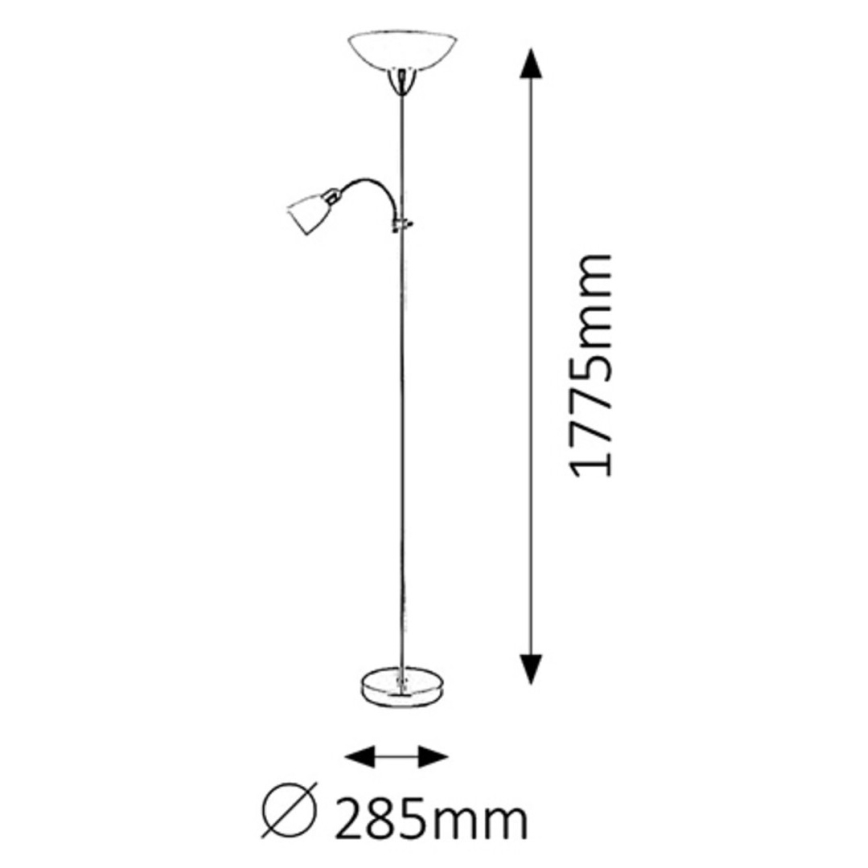 Rabalux - Lampada da terra 1xE27/60W+E14/40W