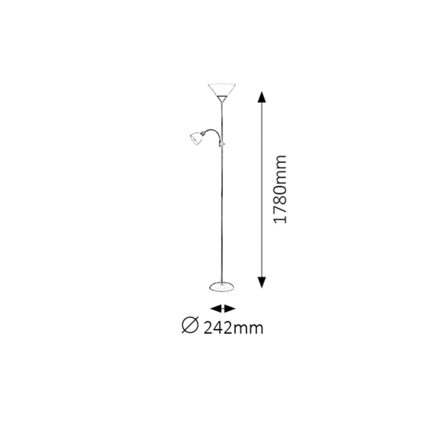 Rabalux - Lampada da terra 1xE27/100W+1xE14/25W/230V marrone