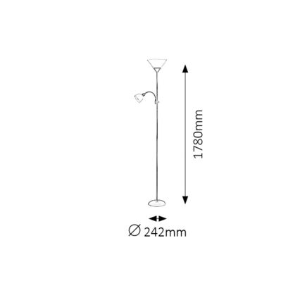 Rabalux - Lampadaire 1xE27/100W+1xE14/25W/230V marron
