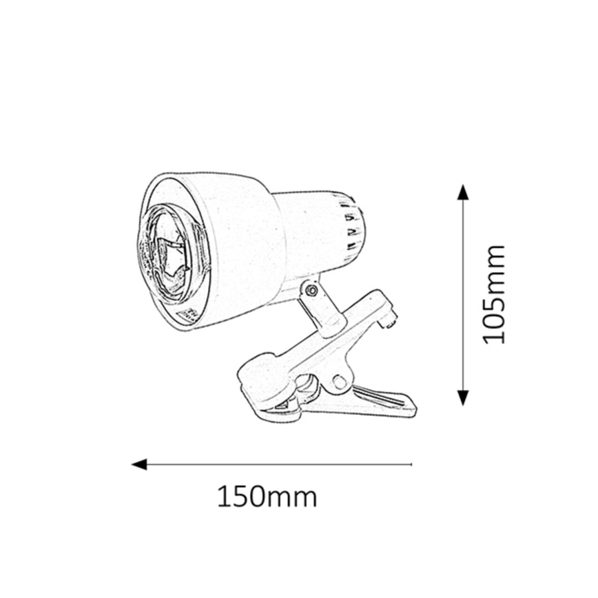 Rabalux - Lampada con morsetto 1xE14/40W/230V nero