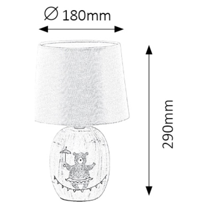 Rabalux - Lampe de table enfant 1xE14/40W/230V gris