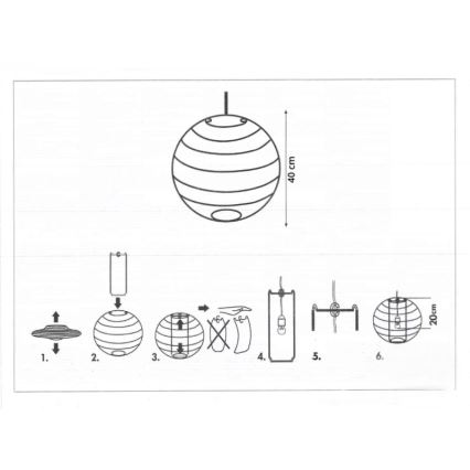 Rabalux 4632 - Paralume per bambini per lampadario per bambini CATHY E27 diametro 40 cm