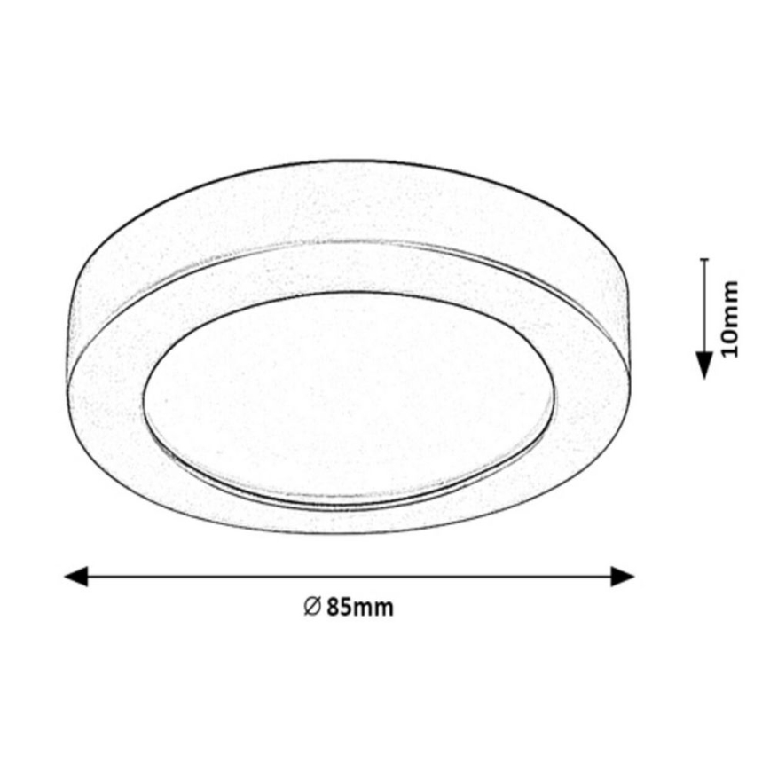 Rabalux - Lampada da incasso a LED per bagno LED/3W/230V IP44 nero