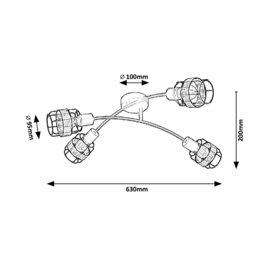 Rabalux - Lampadario da incasso 4xE14/25W/230V