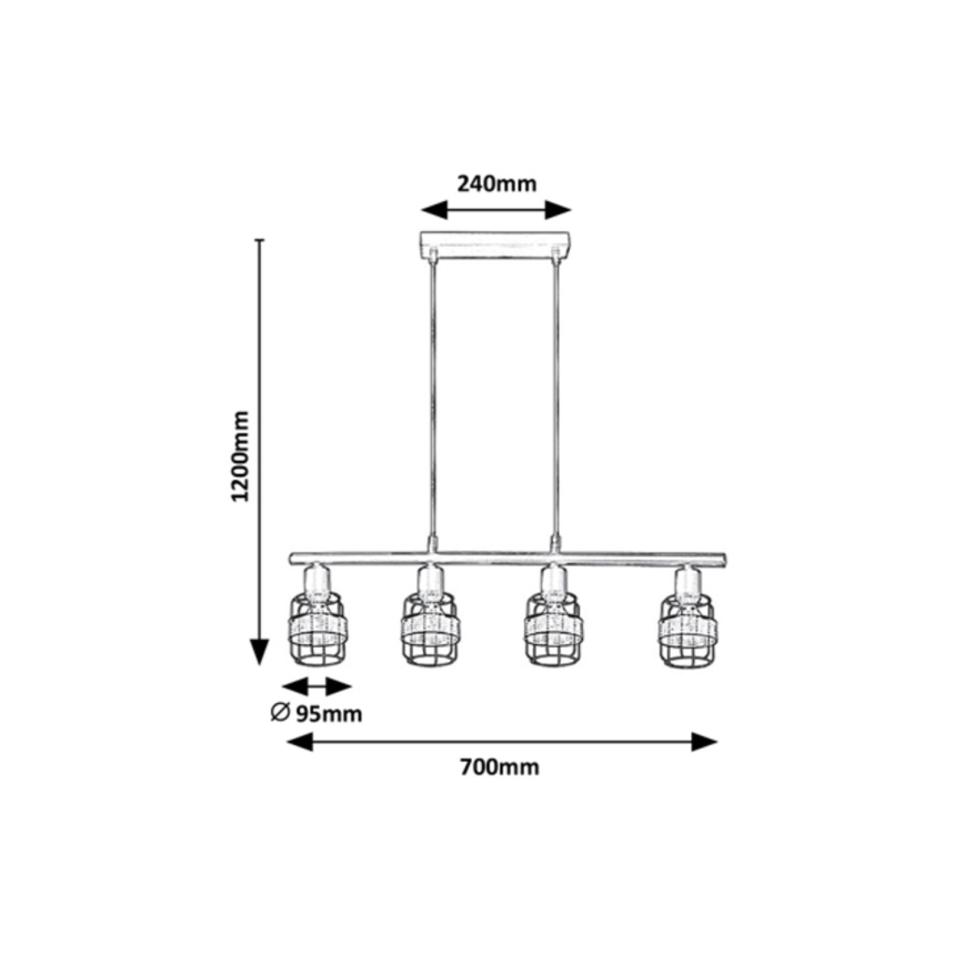 Rabalux - Suspension filaire INDIANA 4xE14/25W/230V
